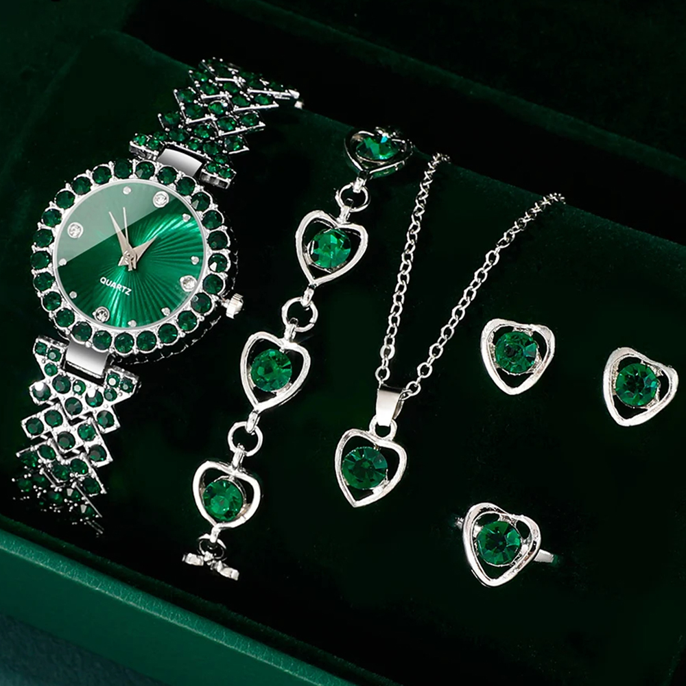 Mystery Jewelry Jar Watches - Women Fashion Watches Heart Rhinestone Ring