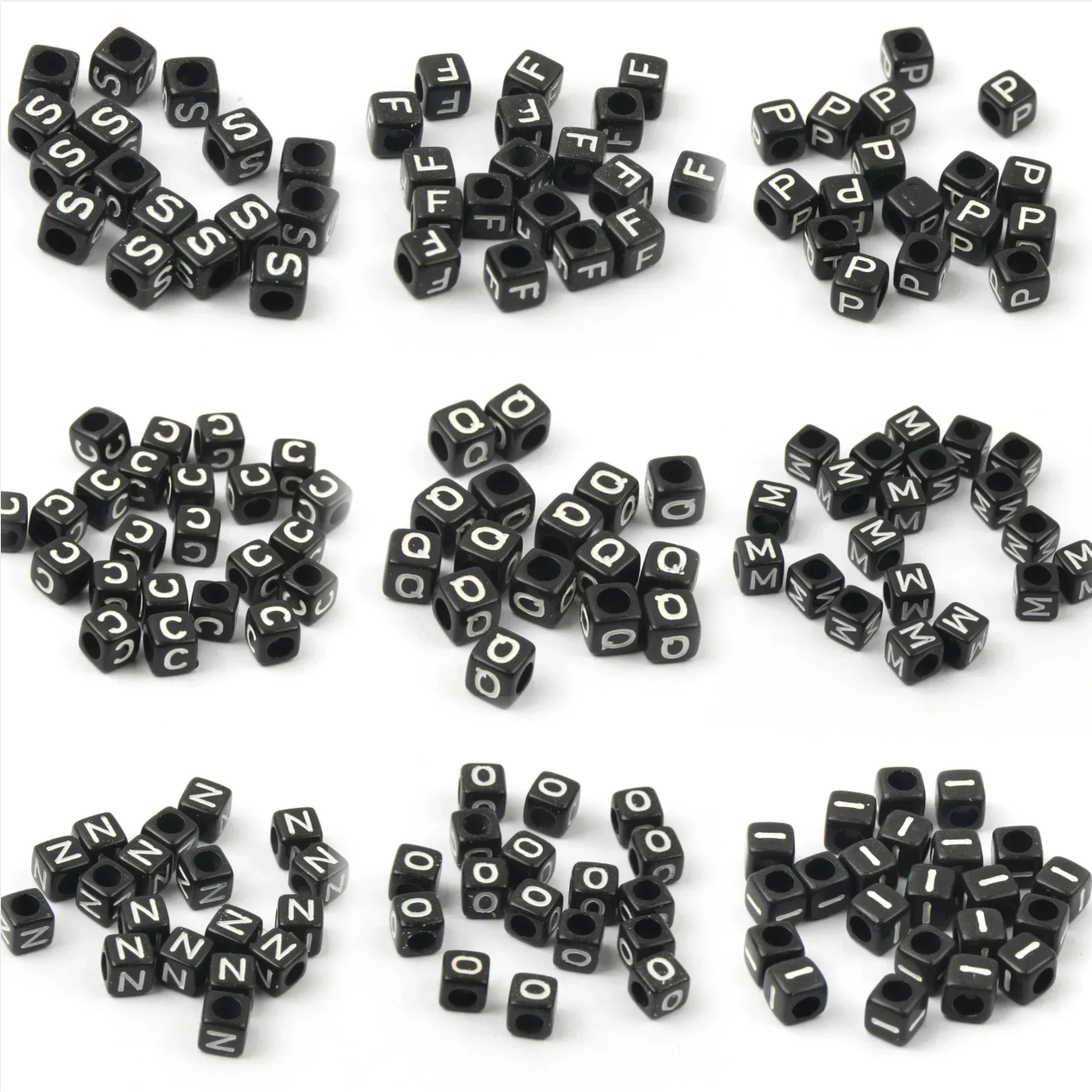 Jewelry Quotes - 100-500pcs Acrylic A-Z Letter Beads Black