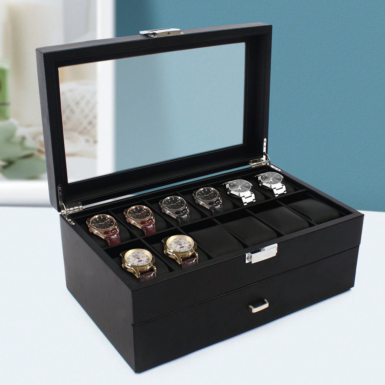 Jewelry Watches Luxury - 24 Slot Men Watch Display Case