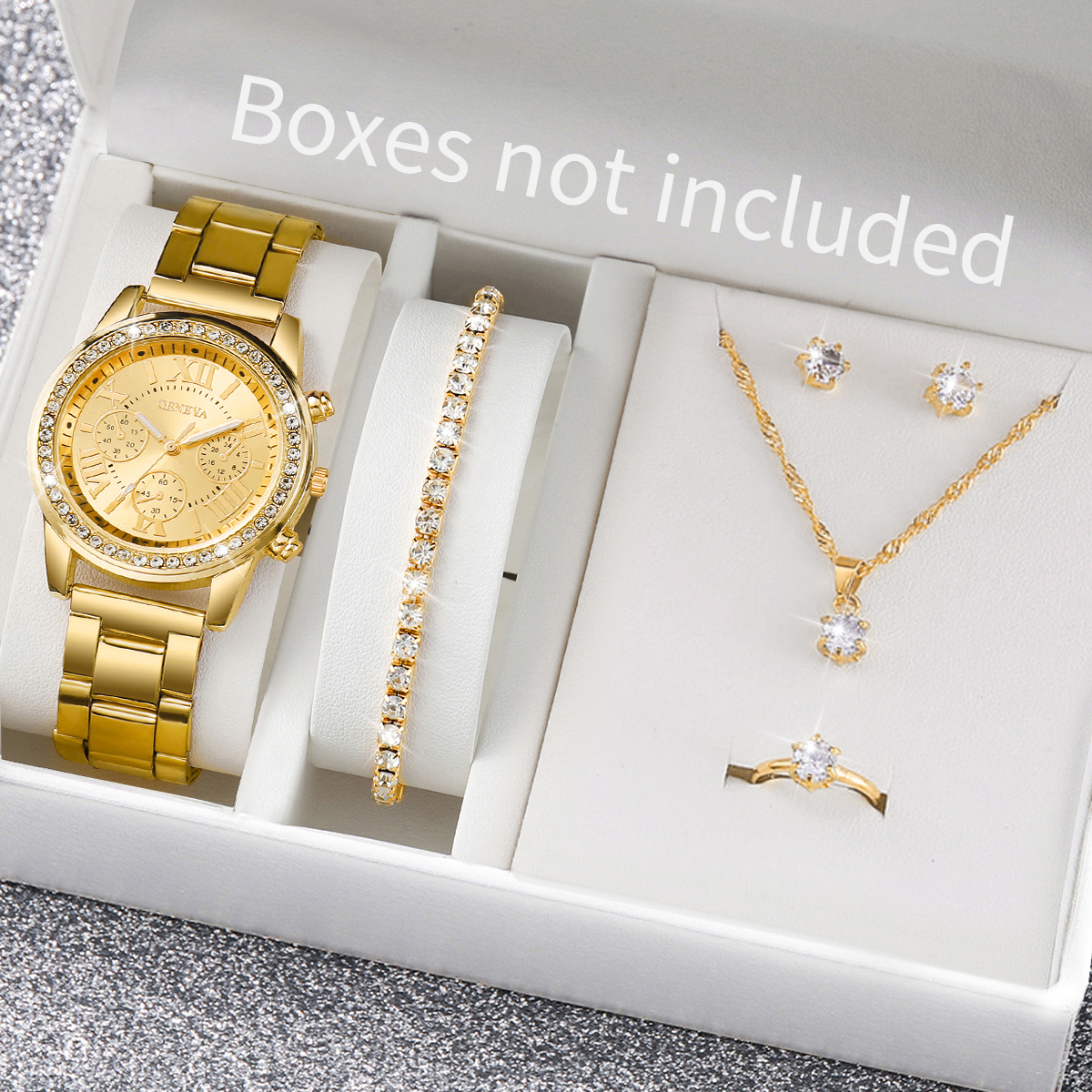 Jewelry Like Watches - 6PCS/Set Fashion Women's Quartz Watches Rhinestone