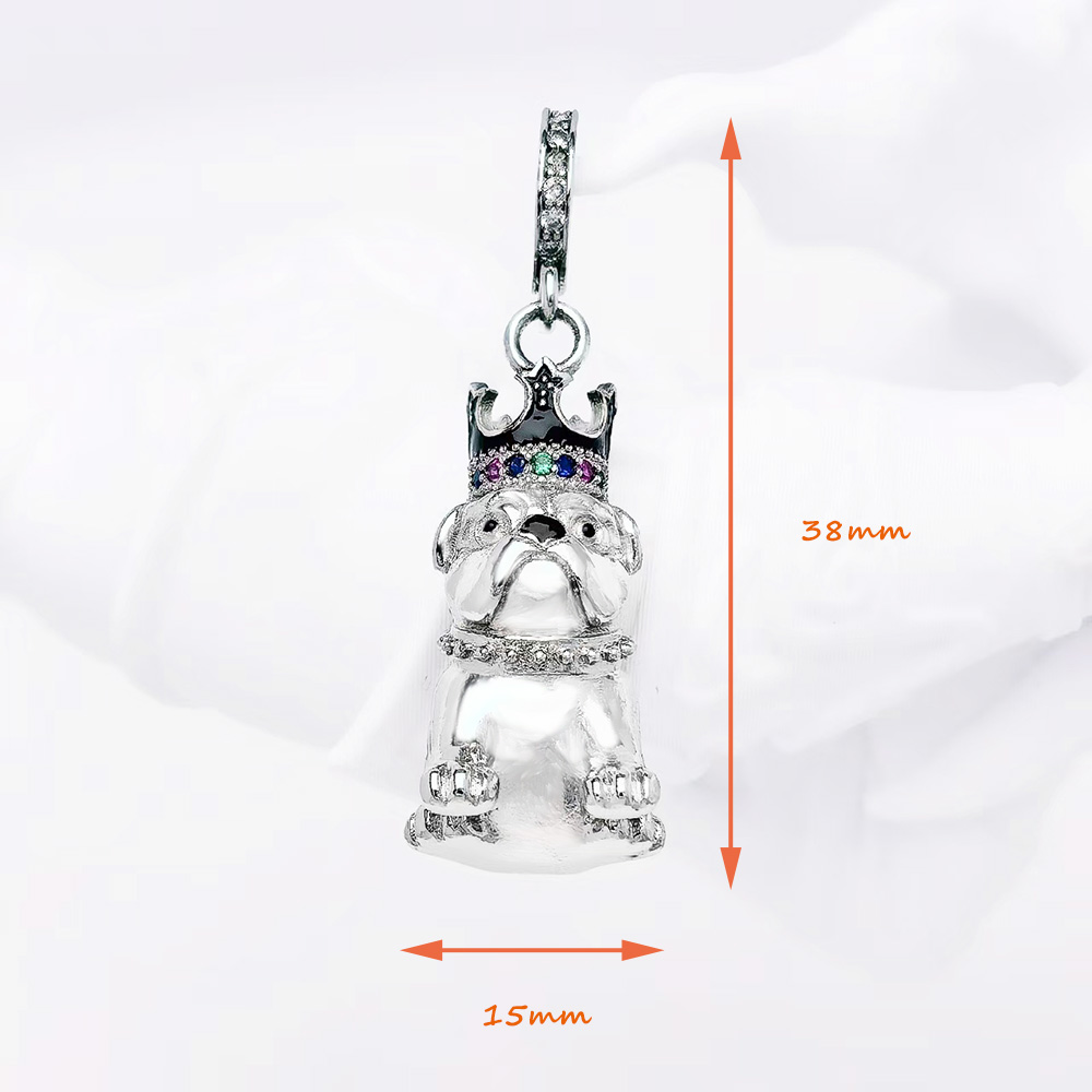 Fashion Bulldog With Crown Pen - Mens Dog Tag Necklace avis et prix