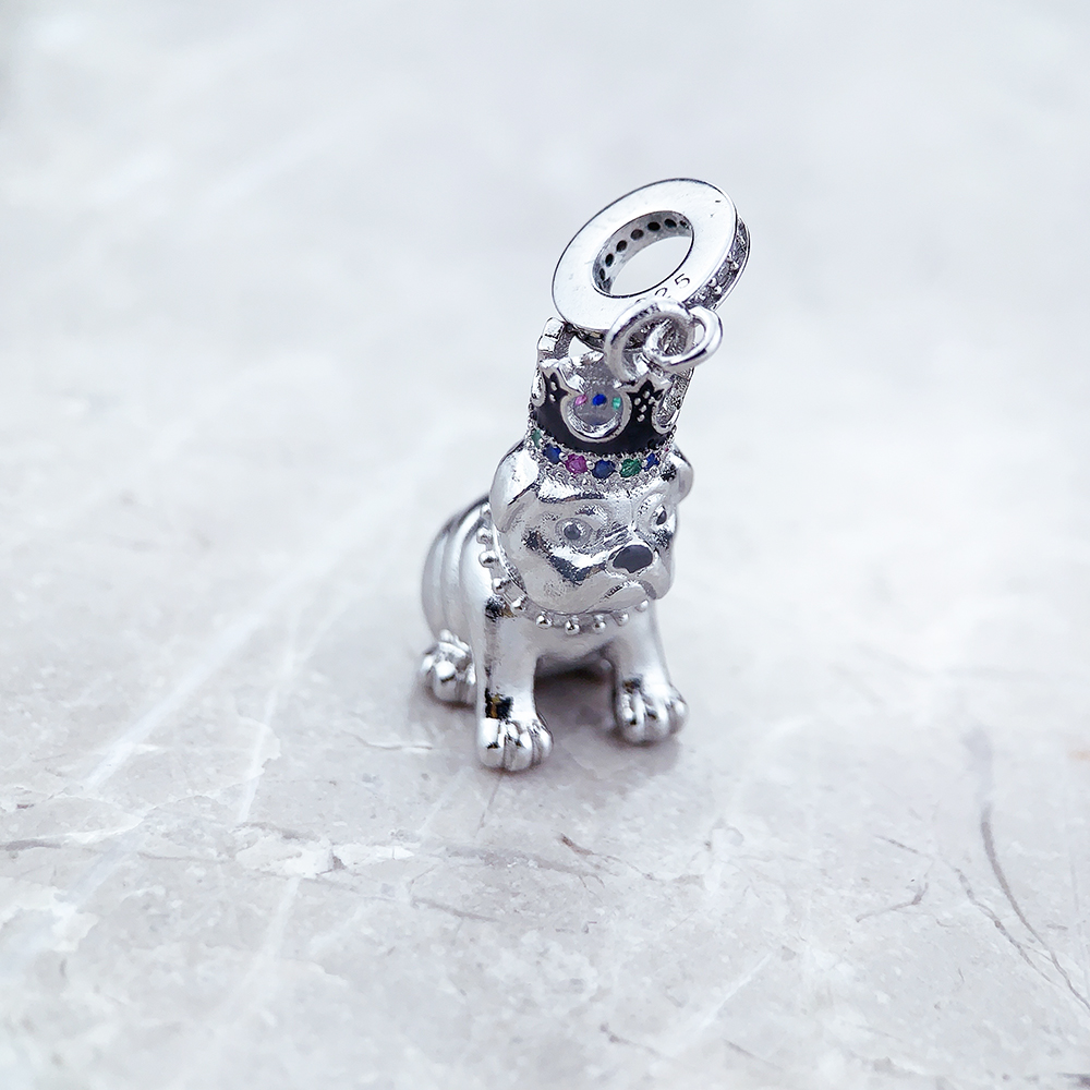 Fashion Bulldog With Crown Pen - Mens Dog Tag Necklace avis et prix