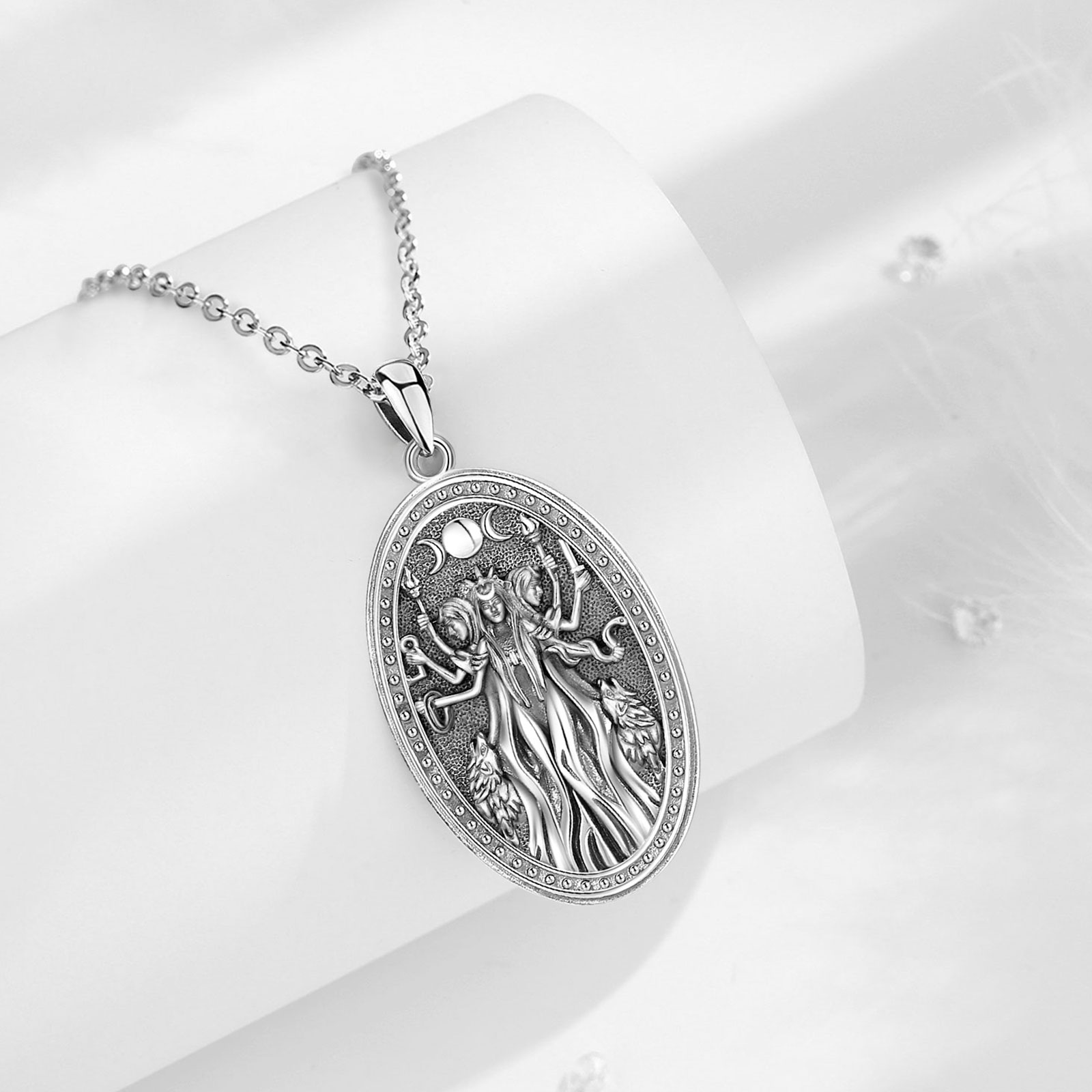Eudora 925 Sterling Silver Tri - Mens Dog Tag Necklace avis et prix