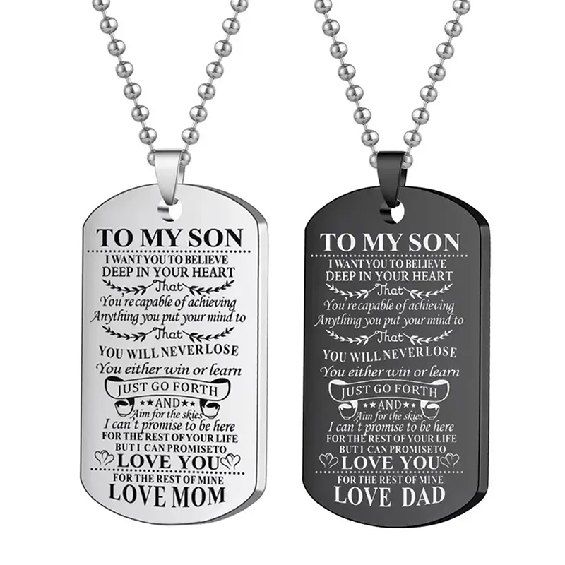 To My Son Inspirational Neckla - Mens Dog Tag Necklace avis et prix