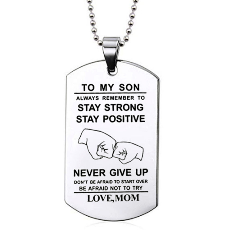 To My Son Inspirational Neckla - Mens Dog Tag Necklace avis et prix