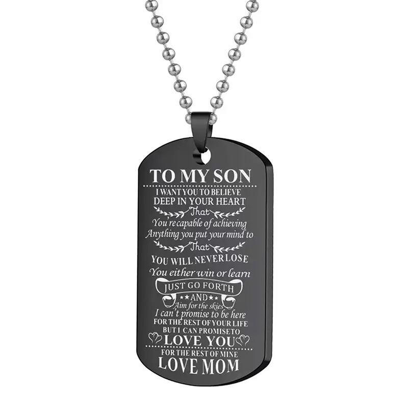 To My Son Inspirational Neckla - Mens Dog Tag Necklace avis et prix