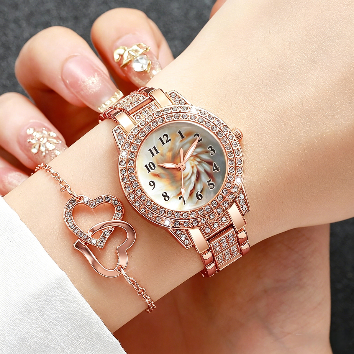 6PCS Luxury Rhinestone Women Q - Mystery Jewelry Jar Watches avis et prix