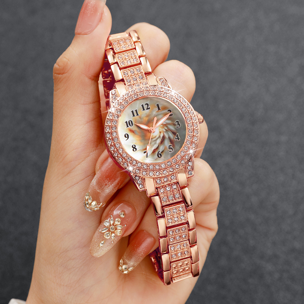 6PCS Luxury Rhinestone Women Q - Mystery Jewelry Jar Watches avis et prix