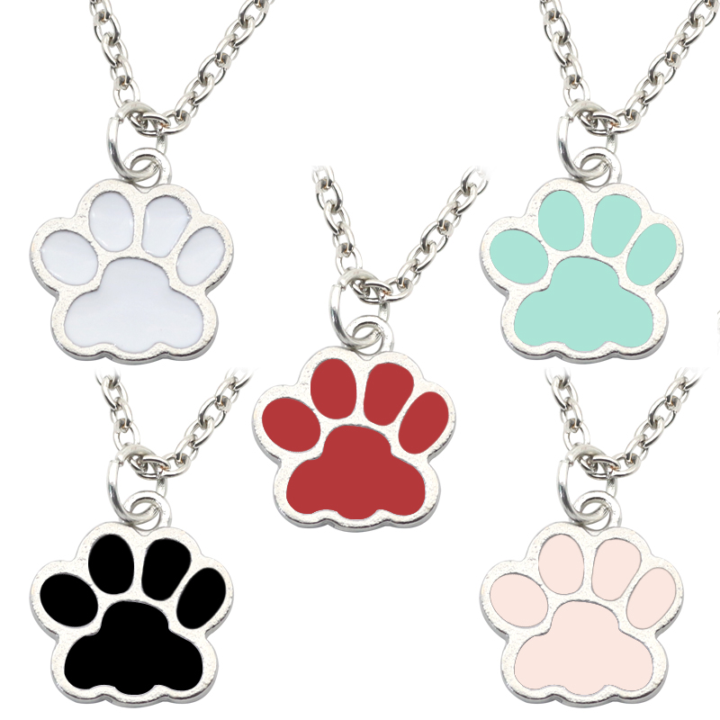 Fashion Dog Paw Cat Footprint  - Mens Dog Tag Necklace avis et prix
