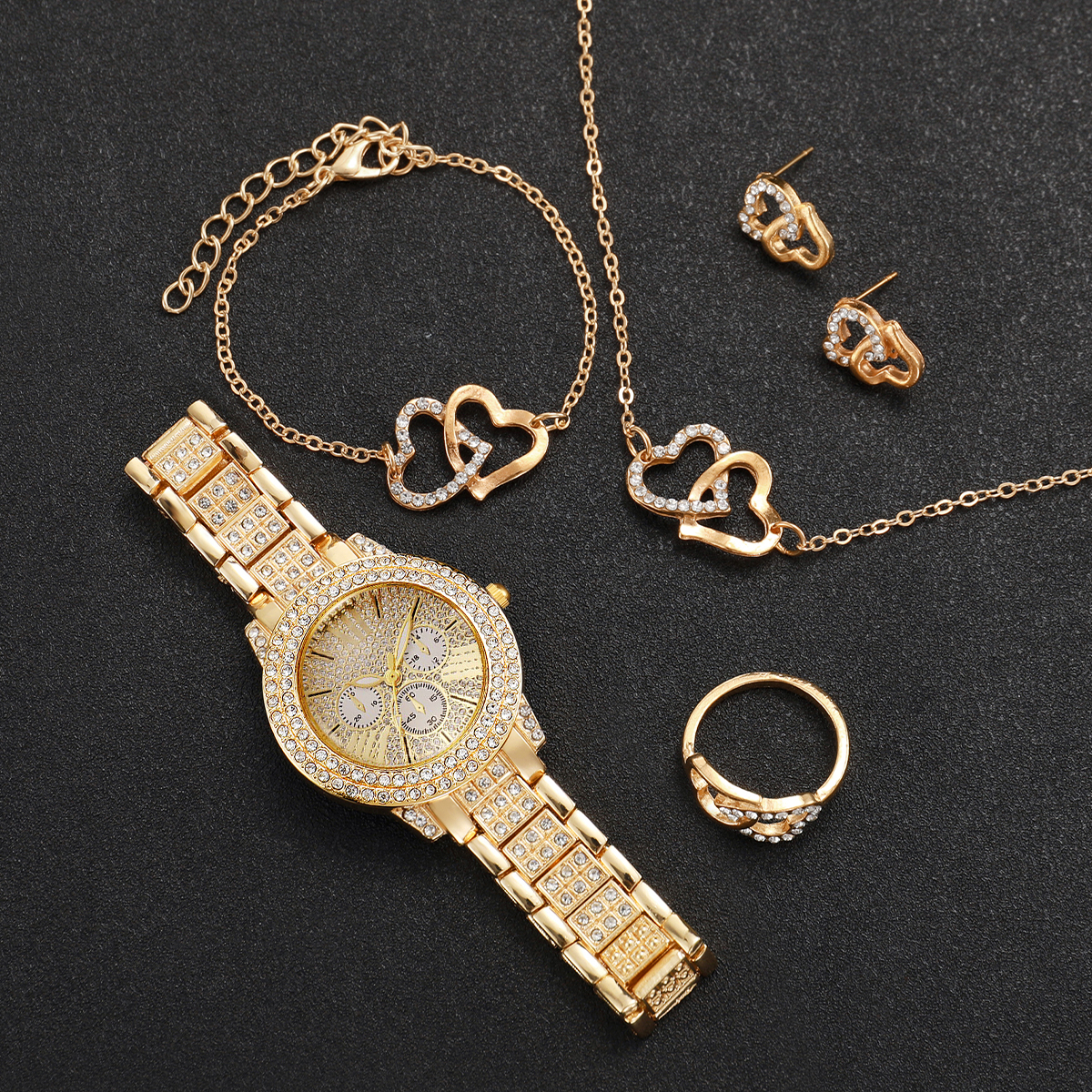 6PCS Luxury Rhinestone Women W - Mystery Jewelry Jar Watches avis et prix