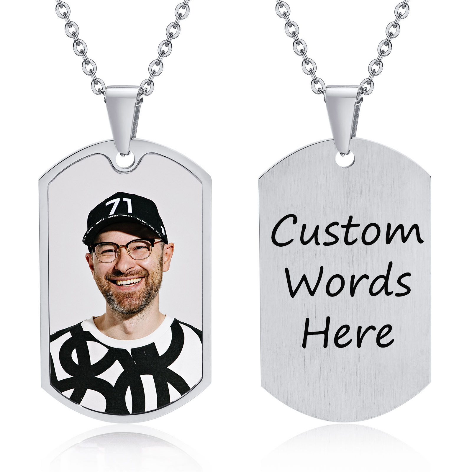 Vnox Free Custom Photos Words  - Mens Dog Tag Necklace avis et prix