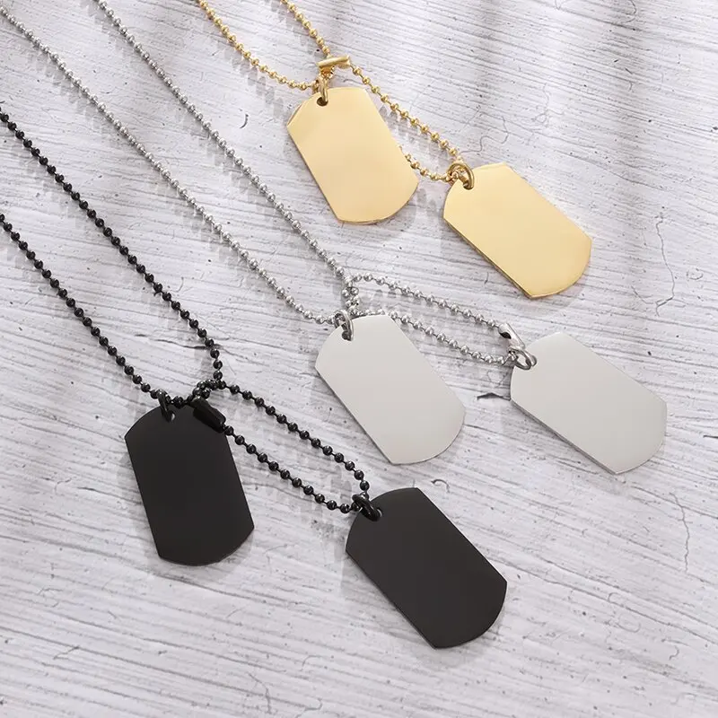 Simple Stainless Steel Double  - Mens Dog Tag Necklace avis et prix