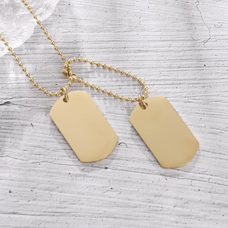 Simple Stainless Steel Double  - Mens Dog Tag Necklace avis et prix