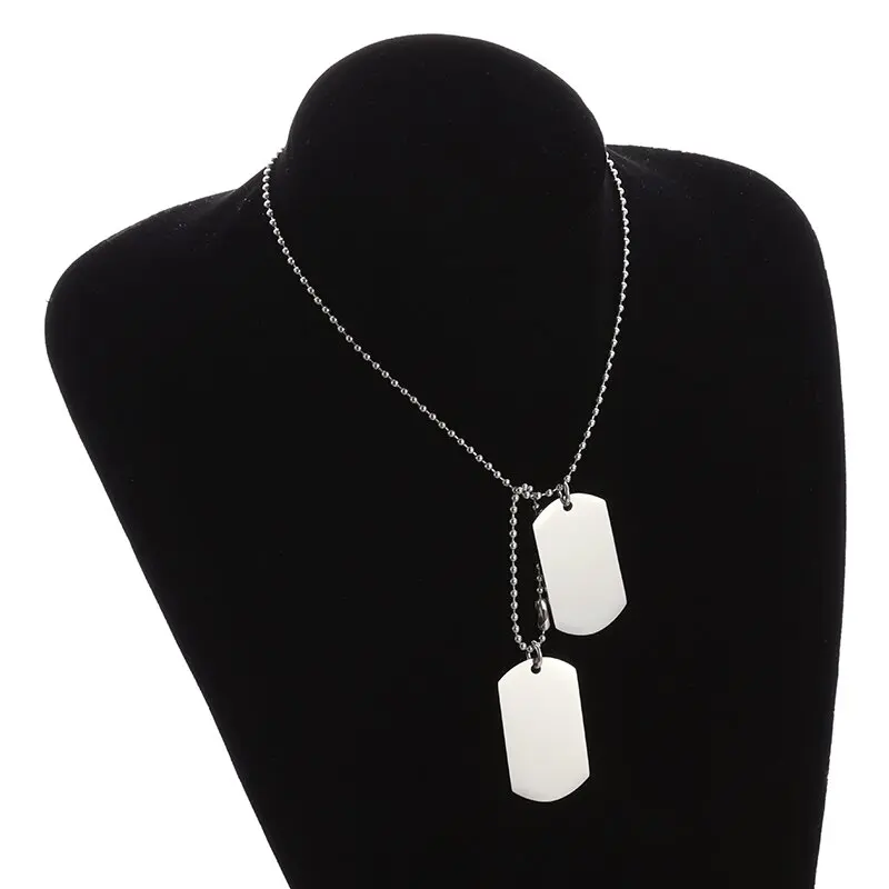 Simple Stainless Steel Double  - Mens Dog Tag Necklace avis et prix