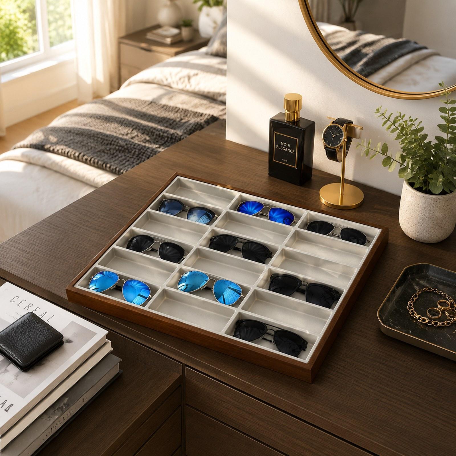 Eyeglass Organizer Box 18 Comp - Jewelry Eyewear Watches & Accessories avis et prix