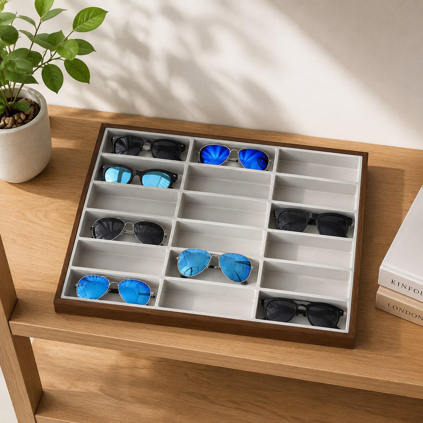 Eyeglass Organizer Box 18 Comp - Jewelry Eyewear Watches & Accessories avis et prix