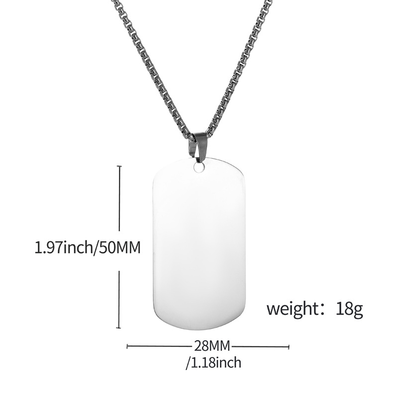 HNSP Plain Stainless Steel Sea - Mens Dog Tag Necklace avis et prix