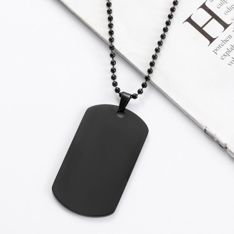 HNSP Plain Stainless Steel Sea - Mens Dog Tag Necklace avis et prix