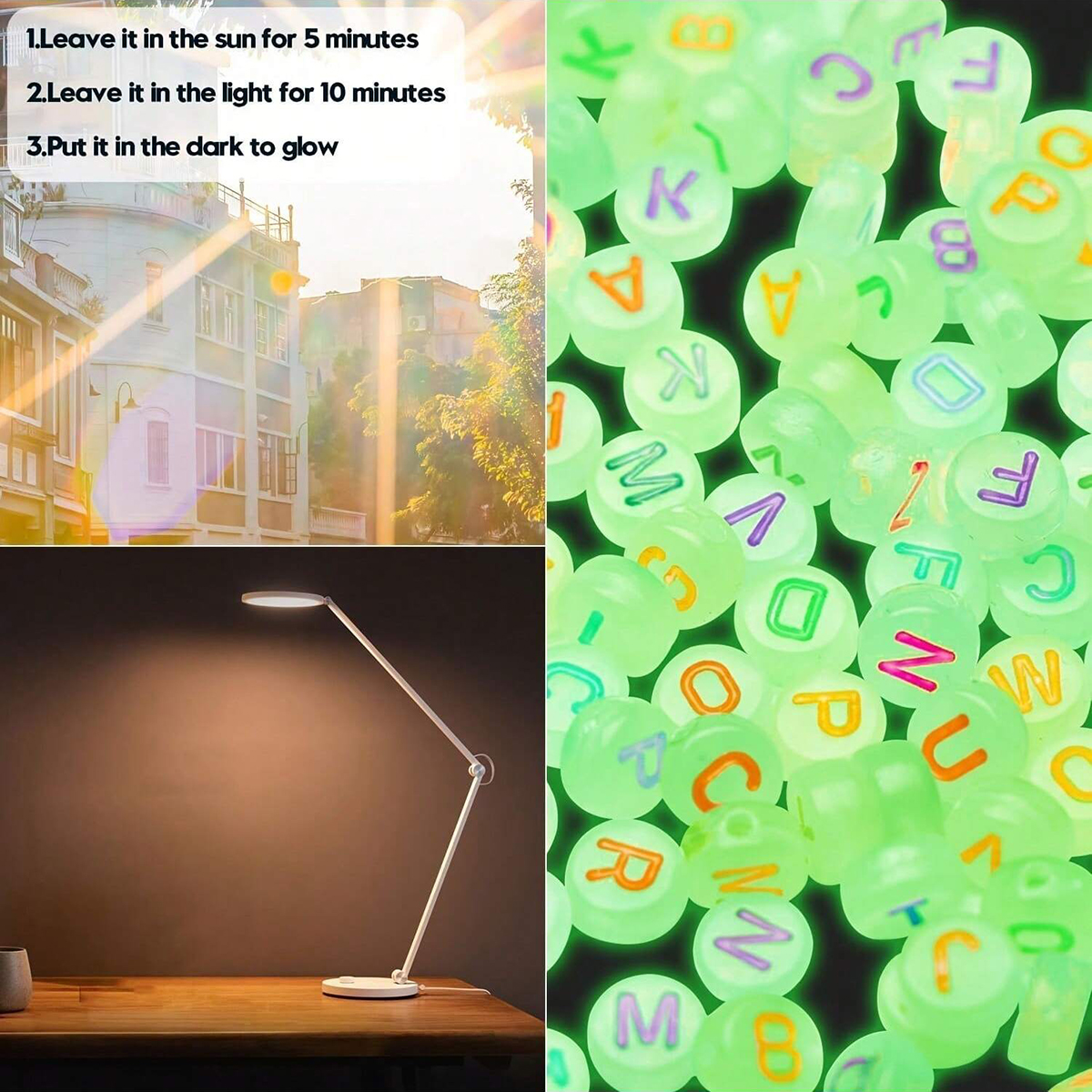 500/250pcs 4*7 mm Glowing Acry - Jewelry Quotes avis et prix
