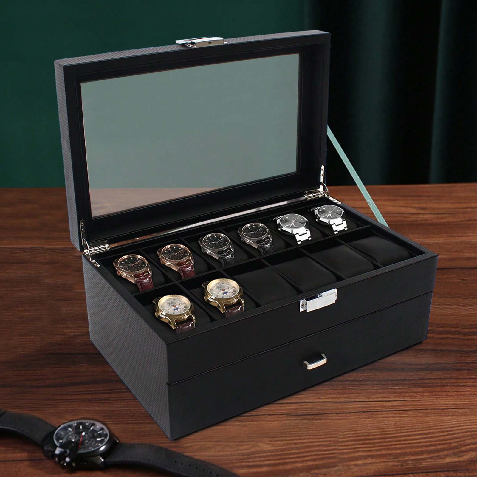 24 Slot Men Watch Display Case - Jewelry Watches Luxury avis et prix