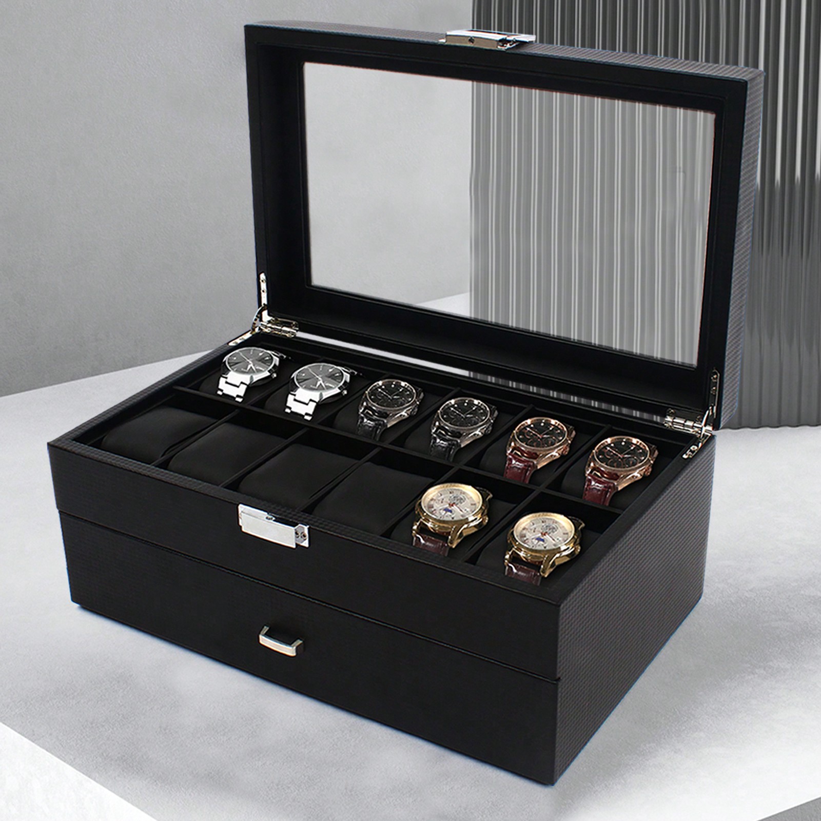 24 Slot Men Watch Display Case - Jewelry Watches Luxury avis et prix