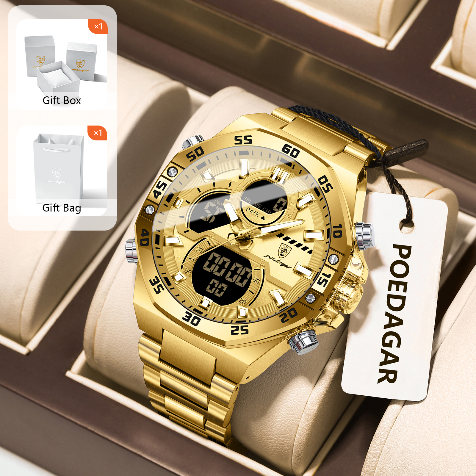 POEDAGAR Sport Men Watch LED W - Jewellery Watches avis et prix