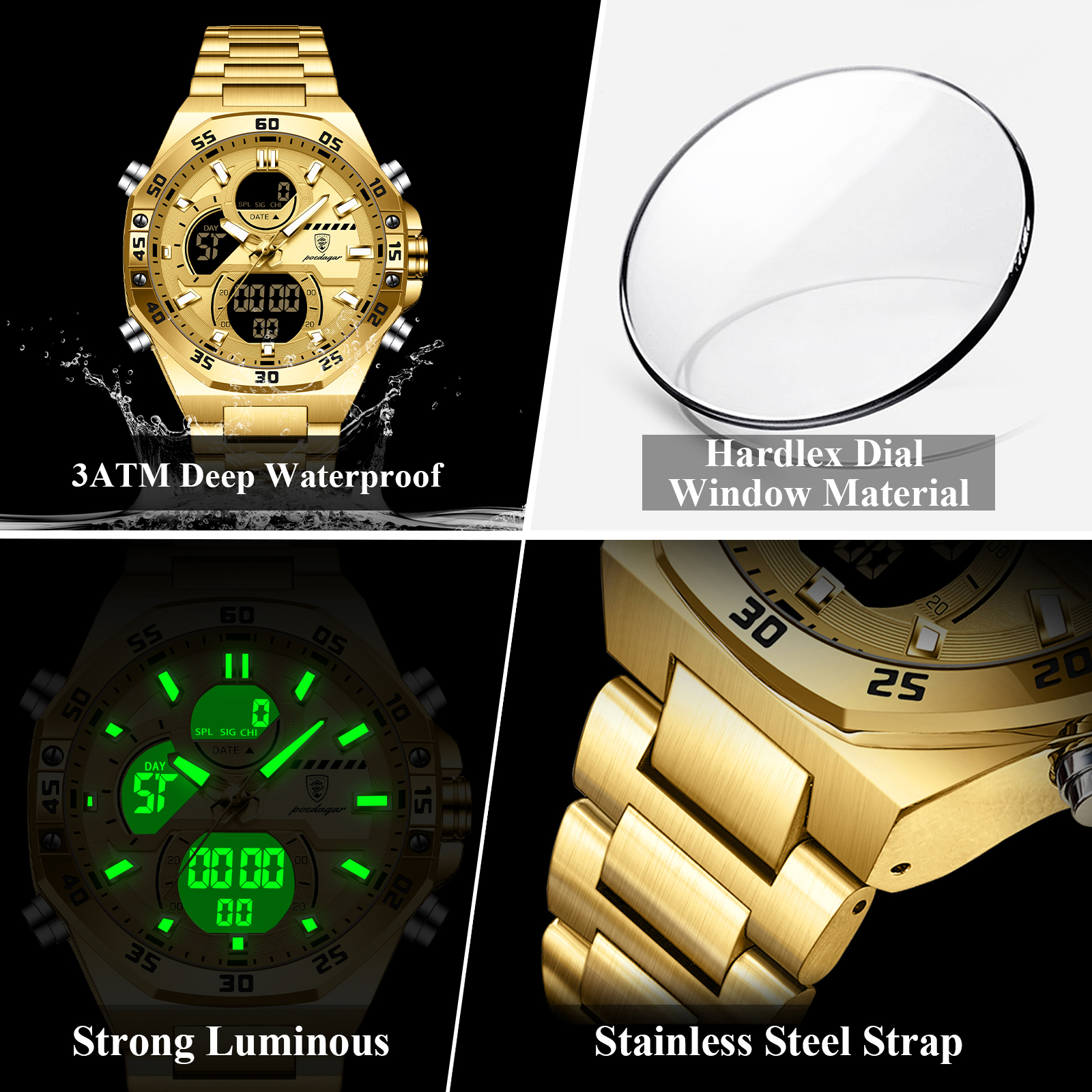 POEDAGAR Sport Men Watch LED W - Jewellery Watches avis et prix