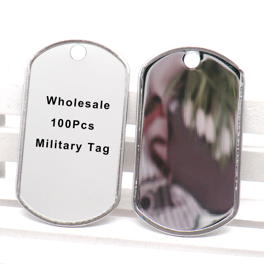Wholesale 100Pcs Military Army - Mens Dog Tag Necklace avis et prix