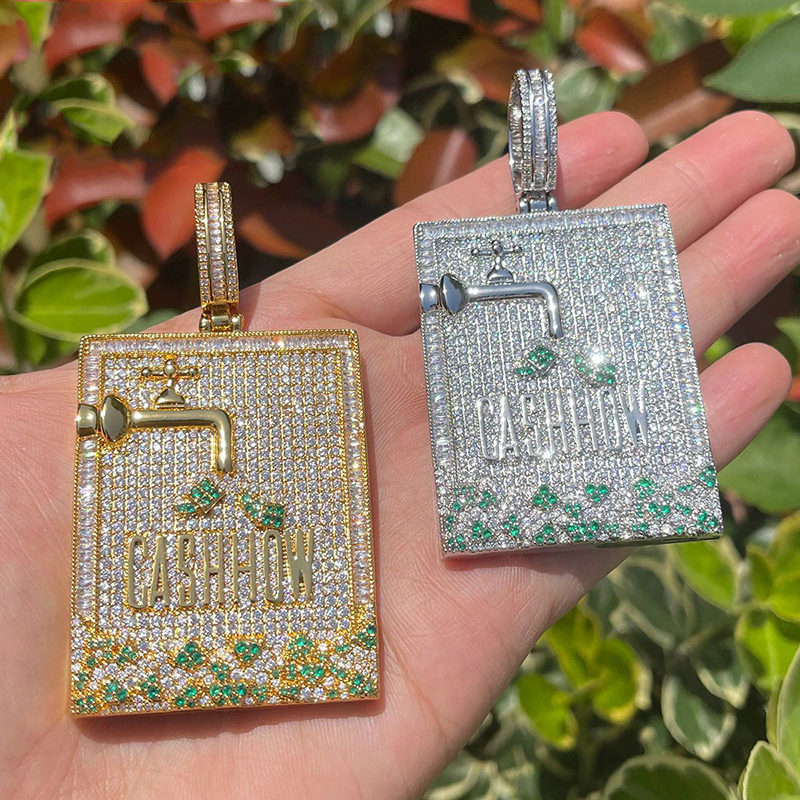 Hip Hop 3A+ CZ Stone Paved Bli - Mens Dog Tag Necklace avis et prix