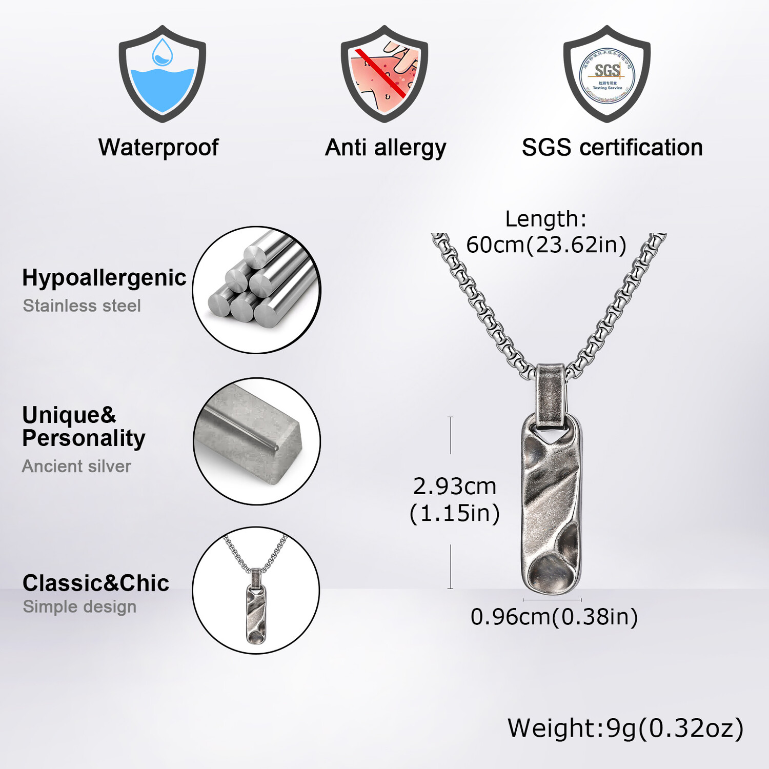 Small Dogtag Pendant Necklaces - Mens Dog Tag Necklace avis et prix