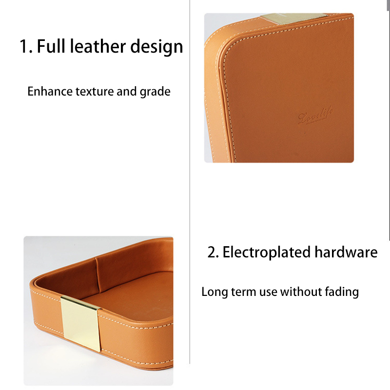 Leather Desk Tray Desktop Stor - Jewelry And Watches Store avis et prix
