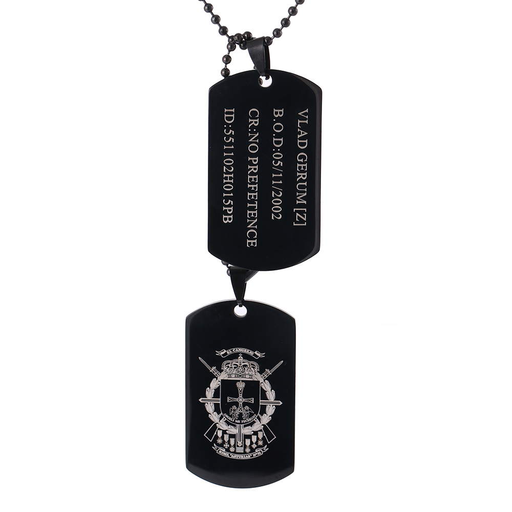 Personalized Men Black ID Dog  - Mens Dog Tag Necklace avis et prix