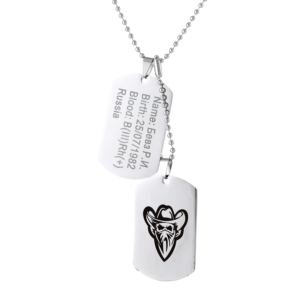 Personalized Men Black ID Dog  - Mens Dog Tag Necklace avis et prix