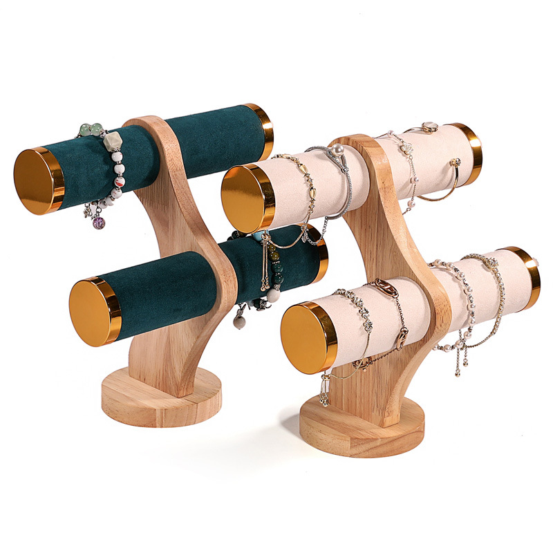 2-Tier Curved Wood Bracelet Ho - Jewelry And Watches Store avis et prix
