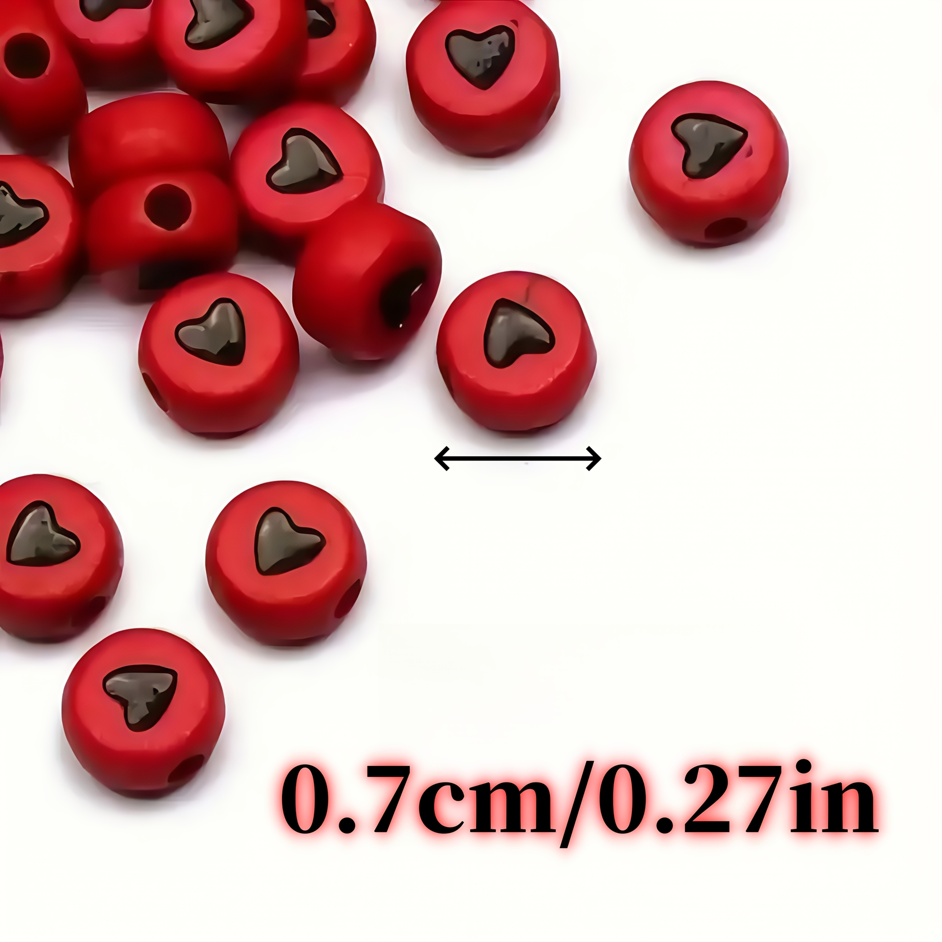 7*4mm 500pcs Red base black he - Jewelry Quotes avis et prix