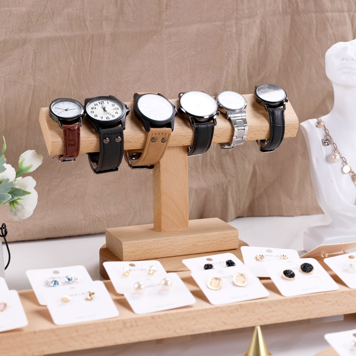 Wooden New T-Bar Vintage Walnu - Jewelry Watches Vintage avis et prix
