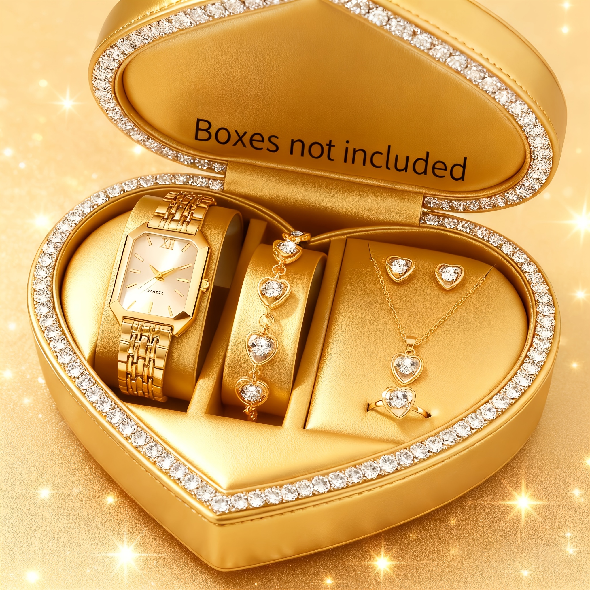6PCS Elegant Rectangle Women Q - Mystery Jewelry Jar Watches avis et prix