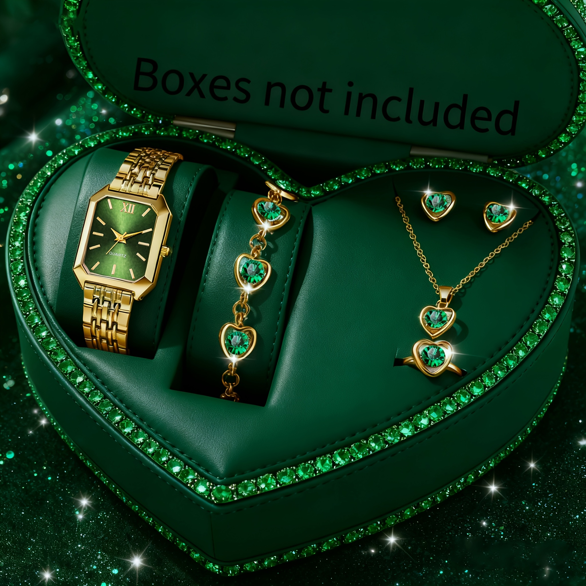 6PCS Elegant Rectangle Women Q - Mystery Jewelry Jar Watches avis et prix