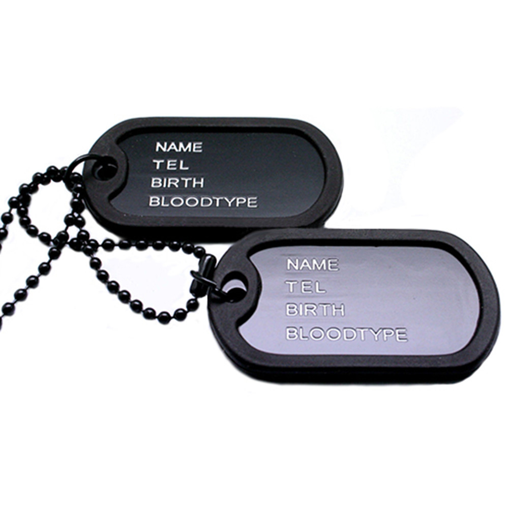 Fashion Military Collares Blac - Mens Dog Tag Necklace avis et prix