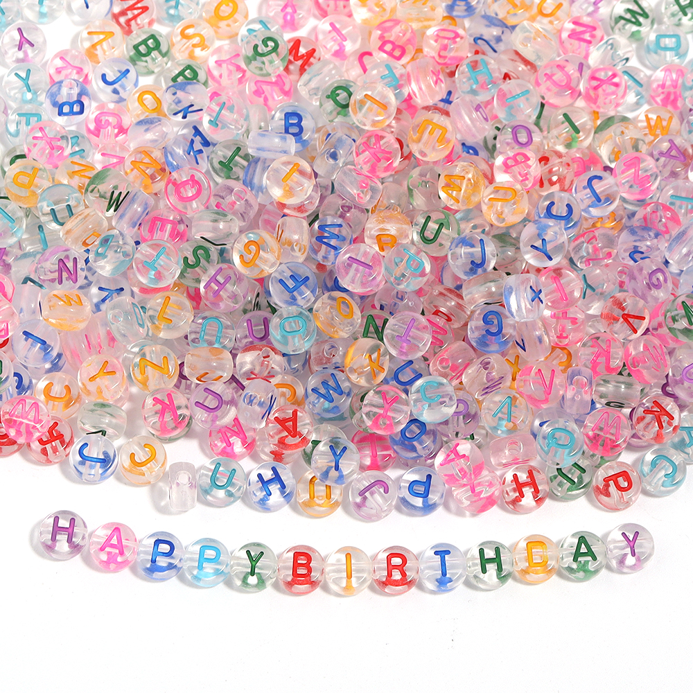 100pcs 7mm Acrylic Letter Bead - Jewelry Quotes avis et prix