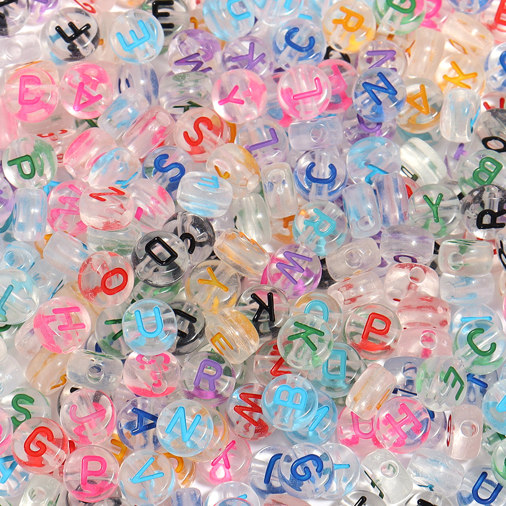 100pcs 7mm Acrylic Letter Bead - Jewelry Quotes avis et prix