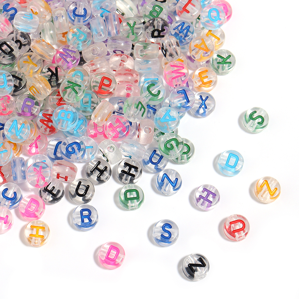 100pcs 7mm Acrylic Letter Bead - Jewelry Quotes avis et prix