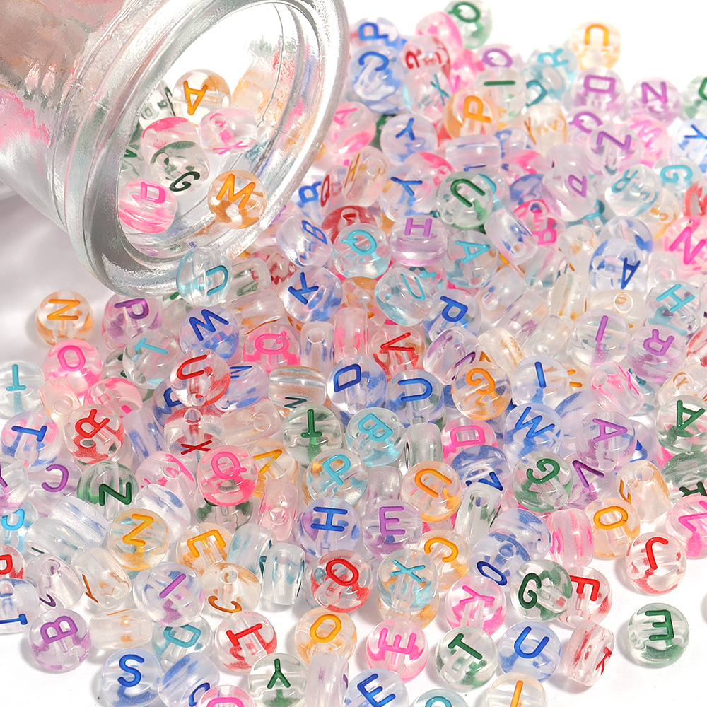 100pcs 7mm Acrylic Letter Bead - Jewelry Quotes avis et prix